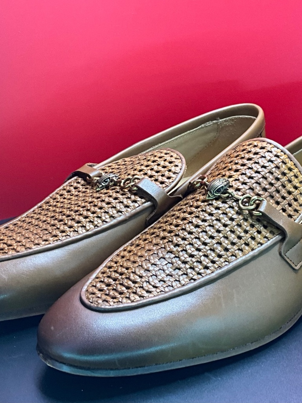 Kurt Geiger LONDON Men’s Ali Woven Leather Loafers. BROWN. Multiple Sizes